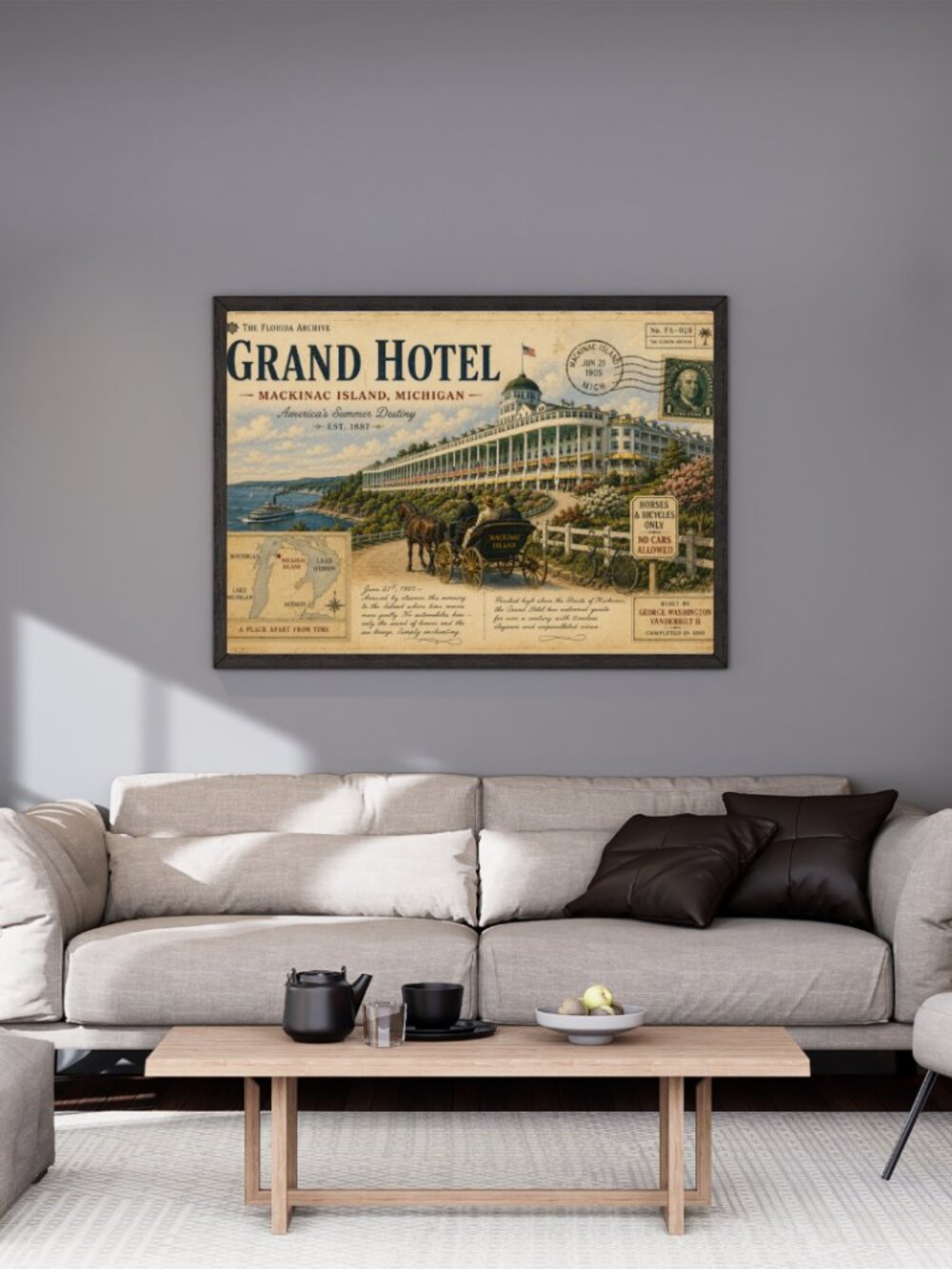Vintage Mackinac Island Grand Hotel Canvas Print | Retro Michigan Wall Art - Picture 5 of 10